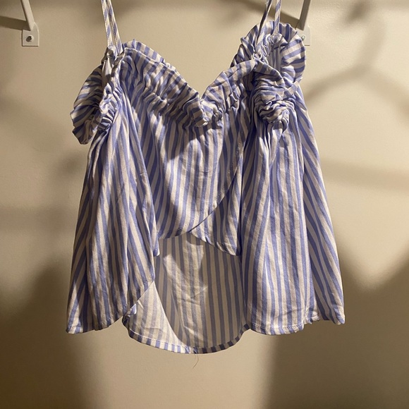 Worn ONCE! Open back striped top! - Picture 2 of 2